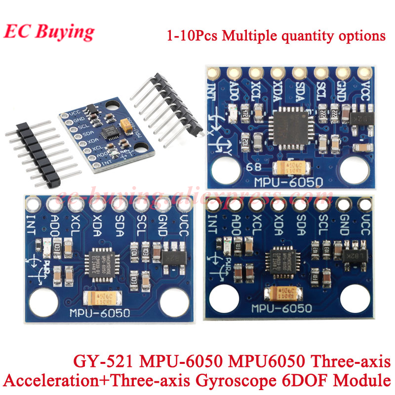 Accelerometer Mpu6050 - 1-10 ชิ้น GY-521 MPU-6050 MPU6050 ไจโรสโคปแบบอะนาล็อก