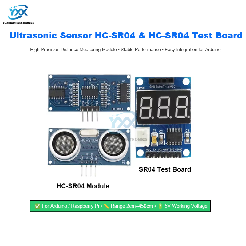 Ultrasonic Distance Sensor - โมดูลวัดระยะทางอัลตราโซนิก HC-SR04 HCSR04 เซ็นเซอร์ตรวจจับคลื่นอัลตราโซนิก เซ็นเซอร์วัดระยะ HC