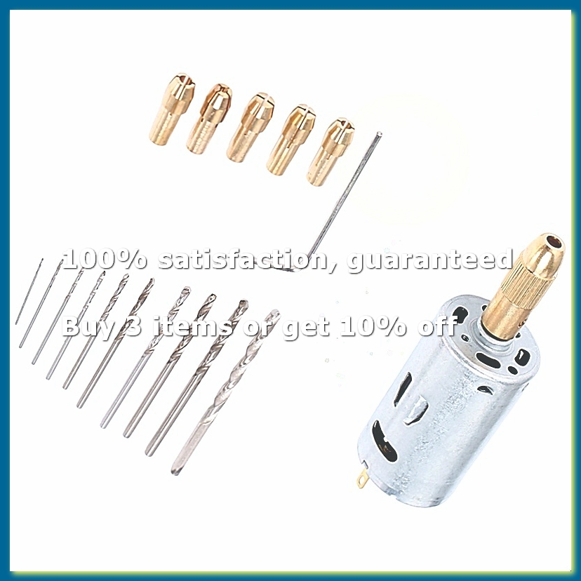 Dc Motor - ชุดดอกสว่านไฟฟ้าขนาดเล็ก DC 12V มอเตอร์ 0.5-3 มม.