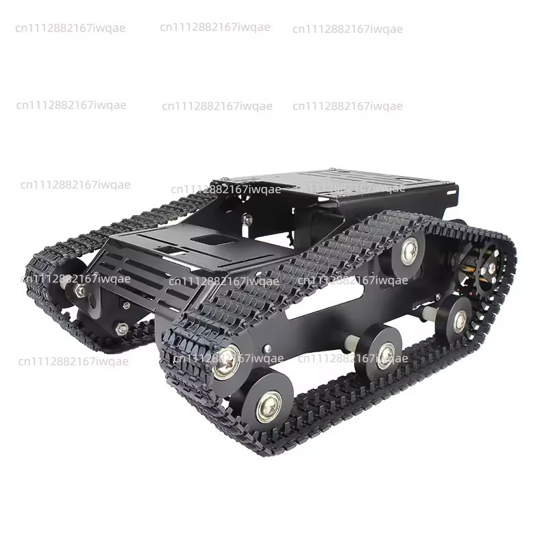 Robot Chassis - ชุดโครงรถถังหุ่นยนต์อัจฉริยะ DIY พร้อมมอเตอร์ DC ตัวถังโลหะอะลูมิเนียมอัลลอยด์แบบตีนตะขาบ สำหรับผู้ที่ชื่นชอบเทคโนโลยี