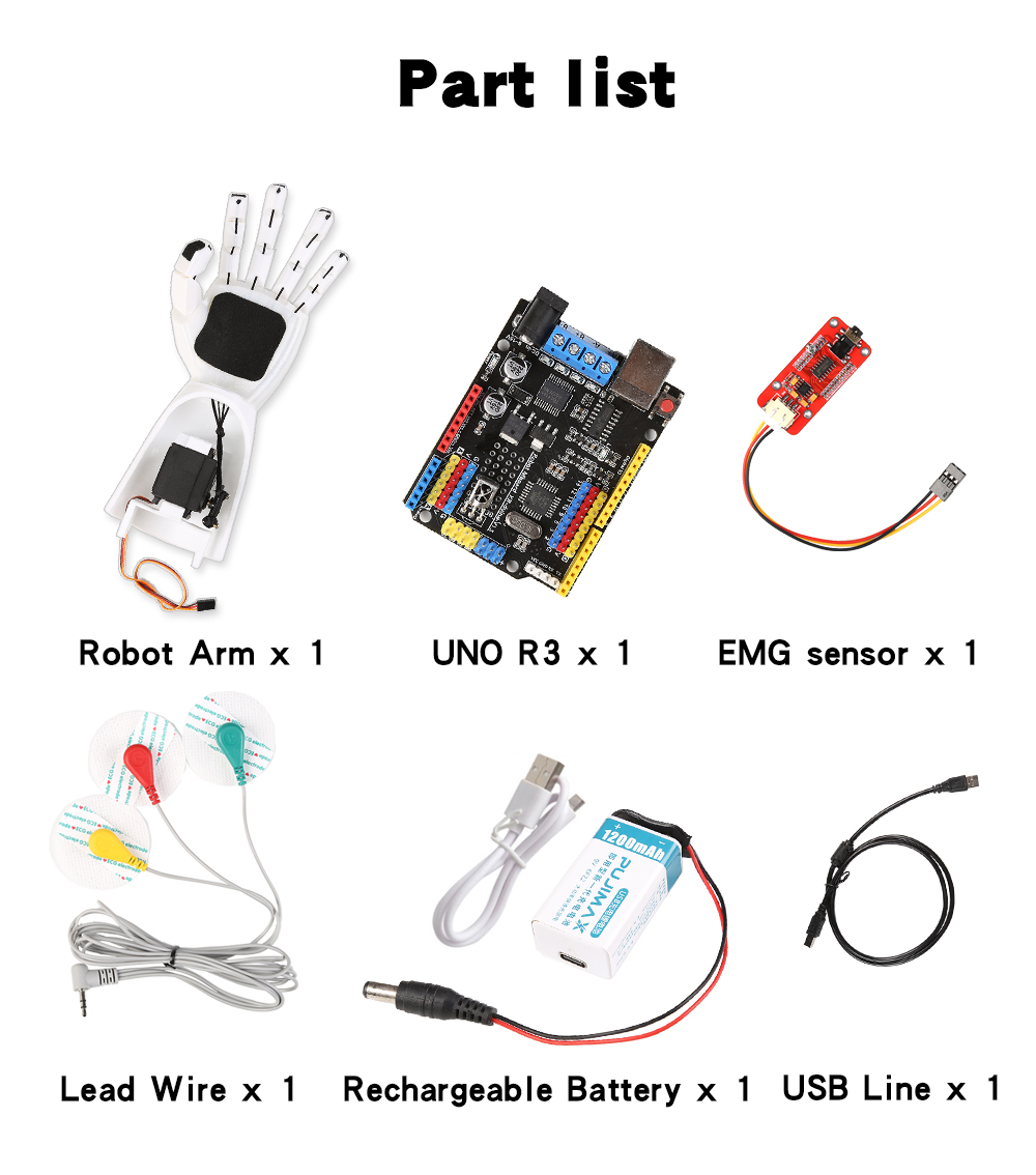 เซ็นเซอร์ EMG แขนหุ่นยนต์เซ็นเ - Arduino Robot บทวิจารณ์และราคา